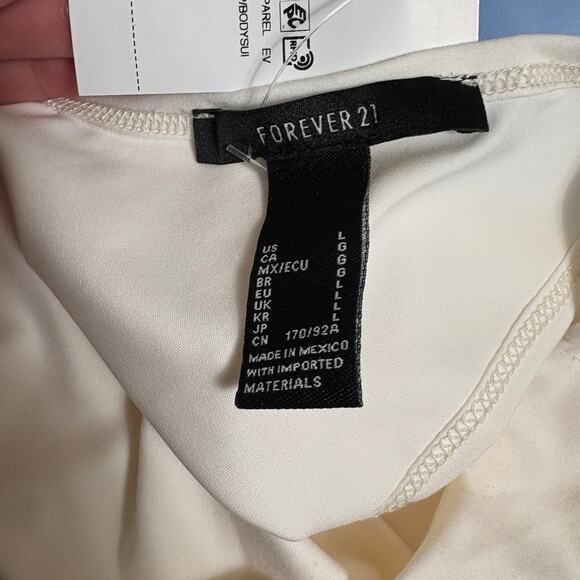 New! Forever 21 Women's Ivory Contour Sculpt Tank Bodysuit Large - Picture 6 of 8